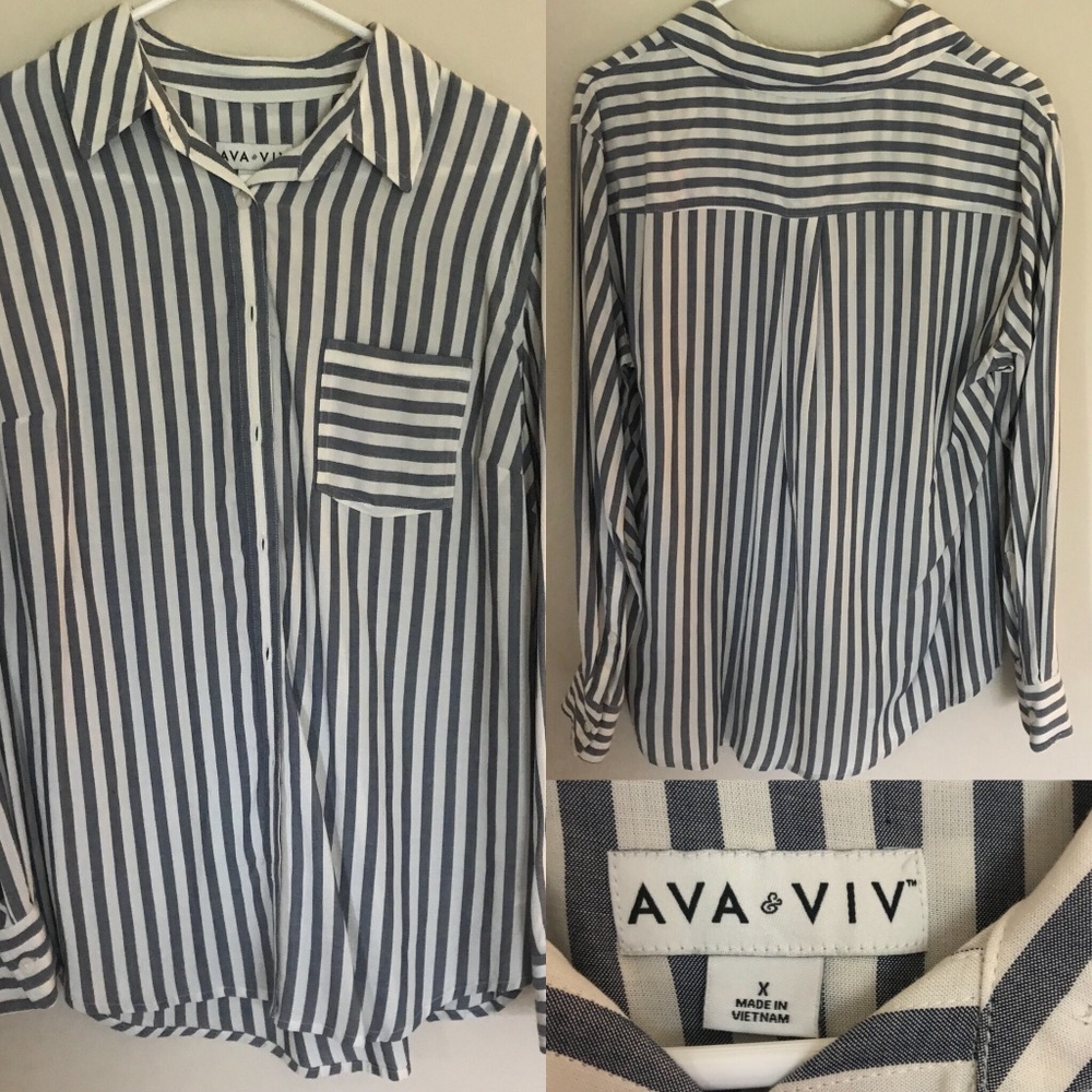 Ava & Viv Striped Button down Shirt